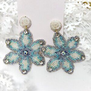 Handmade Beaded Earring, Snowflake